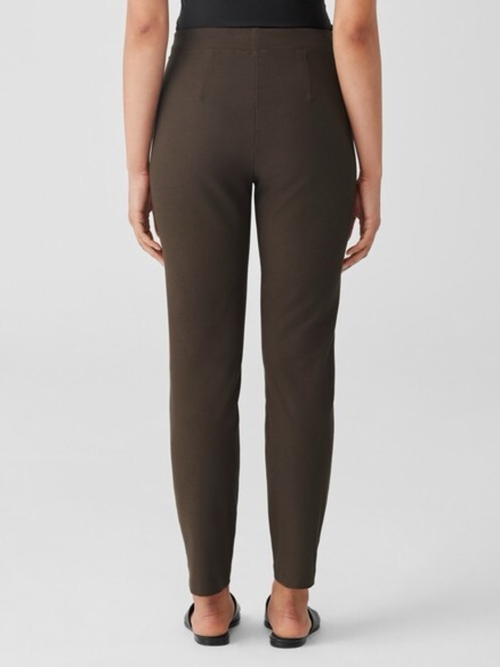 Eileen Fisher Brown Straight-Leg Stretch Easy chic/Effortless Pants - Picture 5 of 5